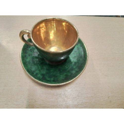 TASSE ANC VERT DORE +SOUCOUPE
