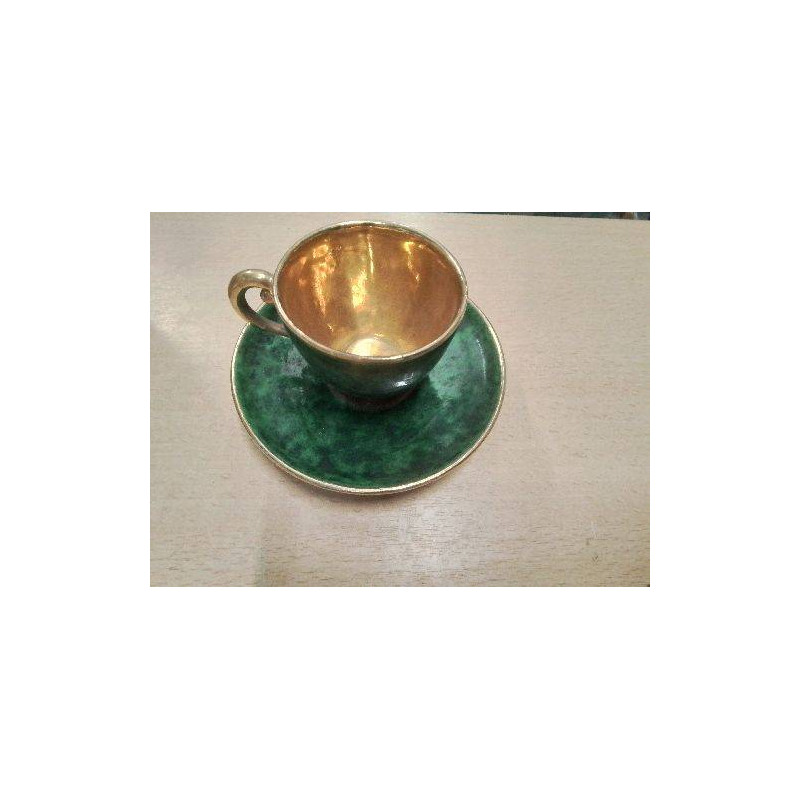 TASSE ANC VERT DORE +SOUCOUPE