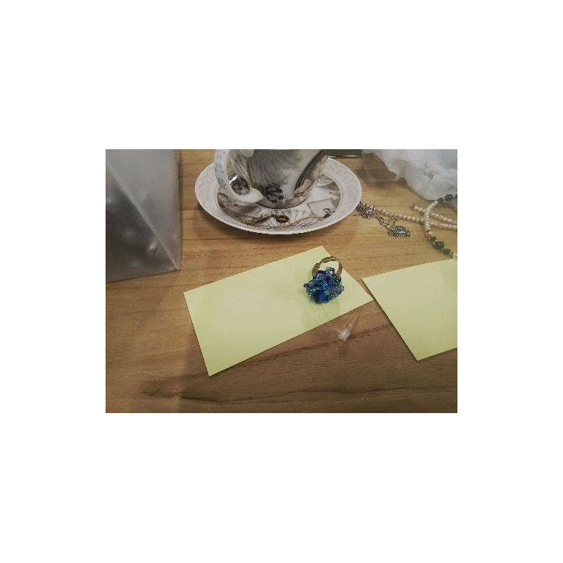 BAGUE FANTAISIE MINI PERLES BLEUES 