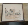 CADRE BOIS VINTAGE ARC DE TRIOMPHE HERBELOT PARIS