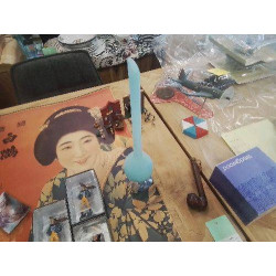 VASE BLEU SOLIFLORE OPALINE...