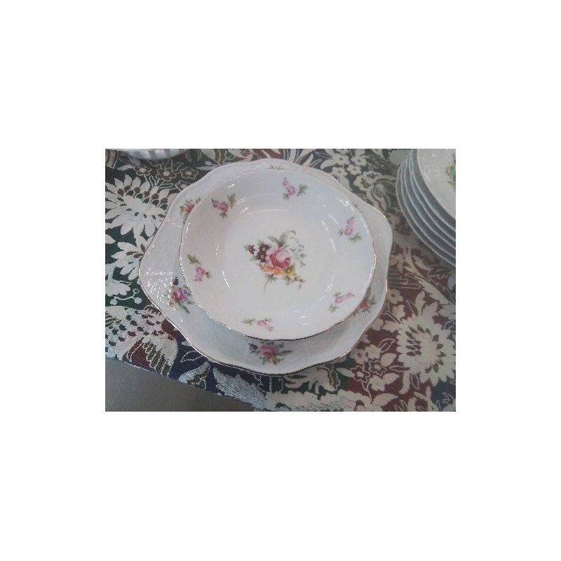 ENS 2 PLATS PORCELAINE FLEURIE