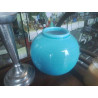 VASE BOULE BLEU TURQUOISE CERAMIQUE VERNISSEE 