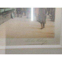 CADRE DORE VINTAGE PARIS QUAI DE LA TOURNELLE PAR VICTOR VALERY