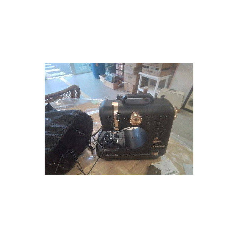 PETITE MACHINE A COUDRE NOIRE ET CUIVRÉE EASYMAXX HOUSSE ACC BB