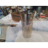 VASE TUBE HAUT STRIES DOREES VERRE