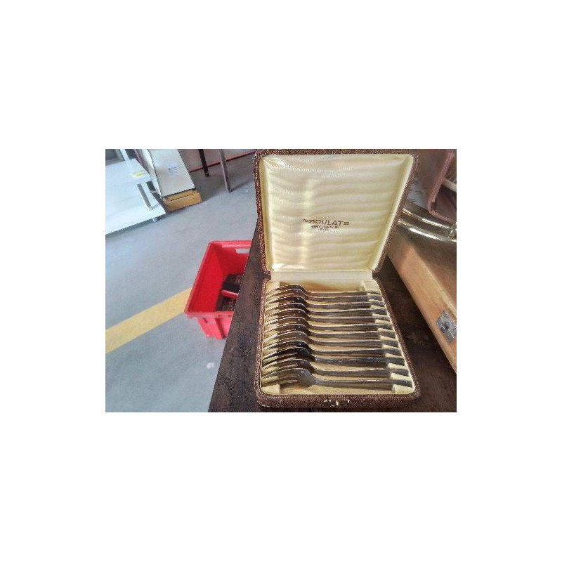 MENAGERE FOURCHETTES A DESSERT SOULAT METAL ARGENTE