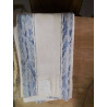 GRANDE PAIRE DE DOUBLES RIDEAUX 150X145 ANNEAUX EN BB MOIRES BLEUS BLANCS DOUBLES