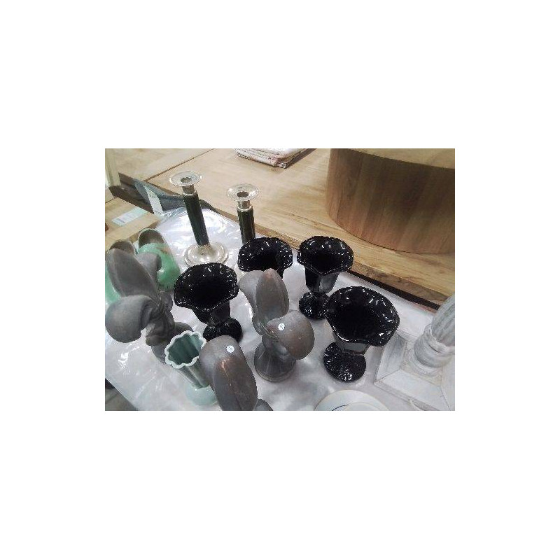 ENSEMBLE DE 4 COUPES NOIRES VERRE