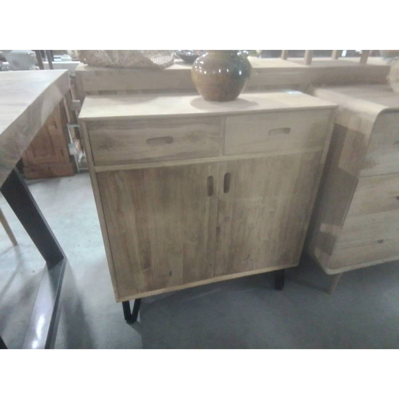 55/MEUBLE TECK 2 PORTES 2 TIROIRS 90*35*100 CM