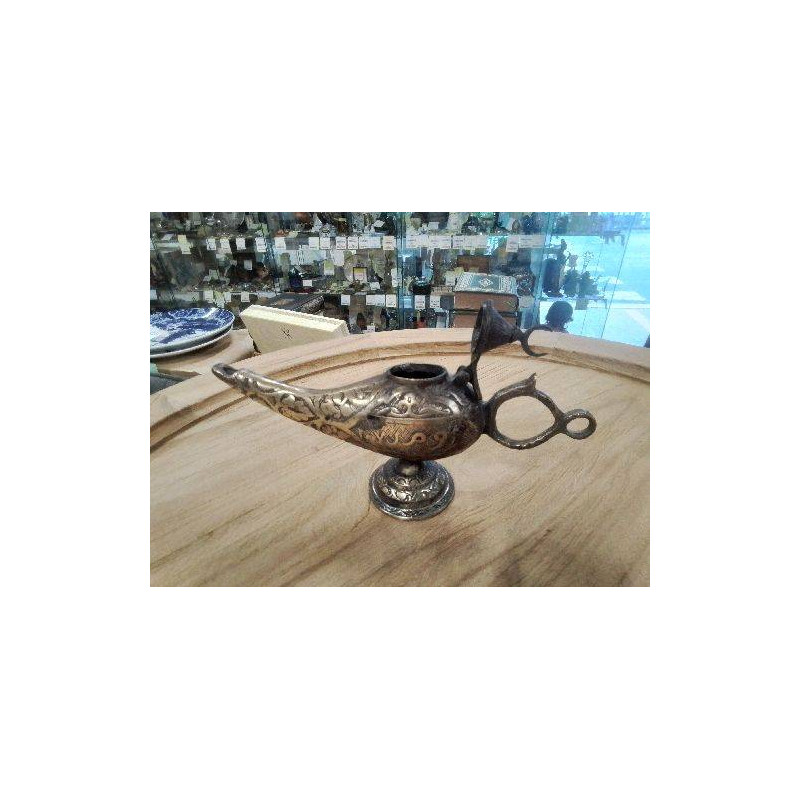 LAMPE A HUILE ANCIENNE ALADDIN BRONZE