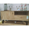 19/SEV20-MEUBLE TV TECK PORTE TIROIR NICHE 115*40*60 CM