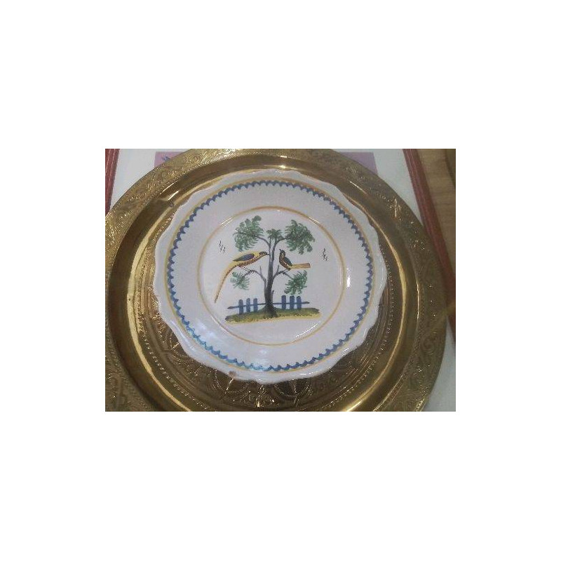 ASSIETTE ANCIENNE 2 OISEAUX