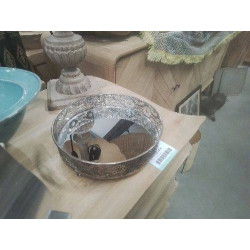 PLAT METAL AJOURÉ FOND MIROIR