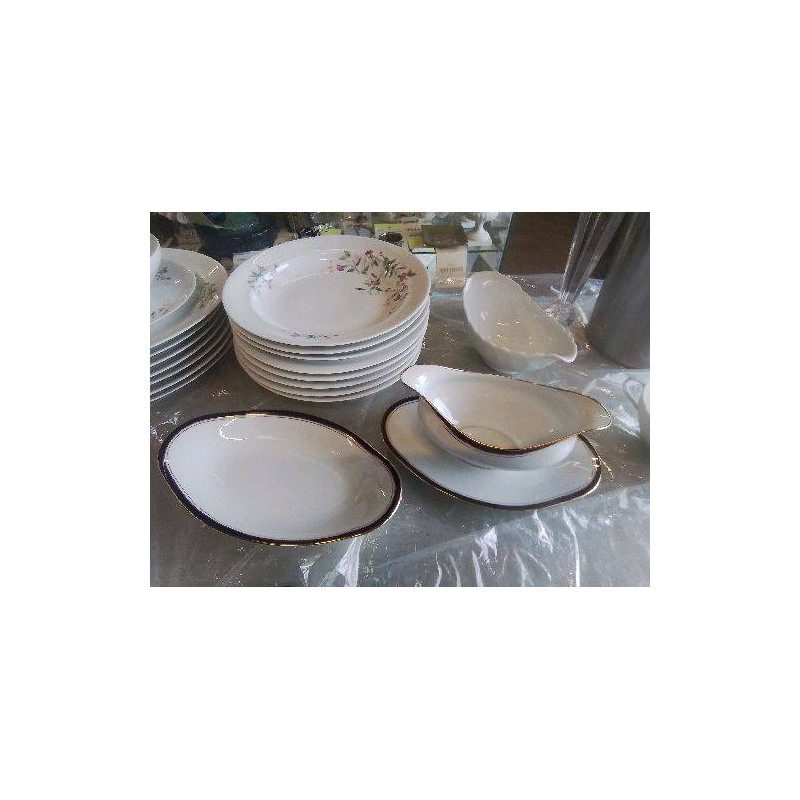 ENSEMBLE LIMOGES HAVILAND LISERE OR RAVIER SAUCIERE