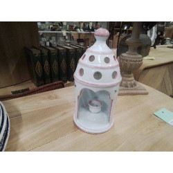PHOTOPHORE FAIENCERIE LA CHAPELLE DES POTS BLC ROSE