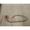 COLLIER BOULE ROUGE INDE AVEC CHAINE PERLES ROUGES