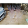 ENSEMBLE DE 4 VERRES A PIED POINTES DIAMAND VILLEROY ET BOCH BLANC ROSE