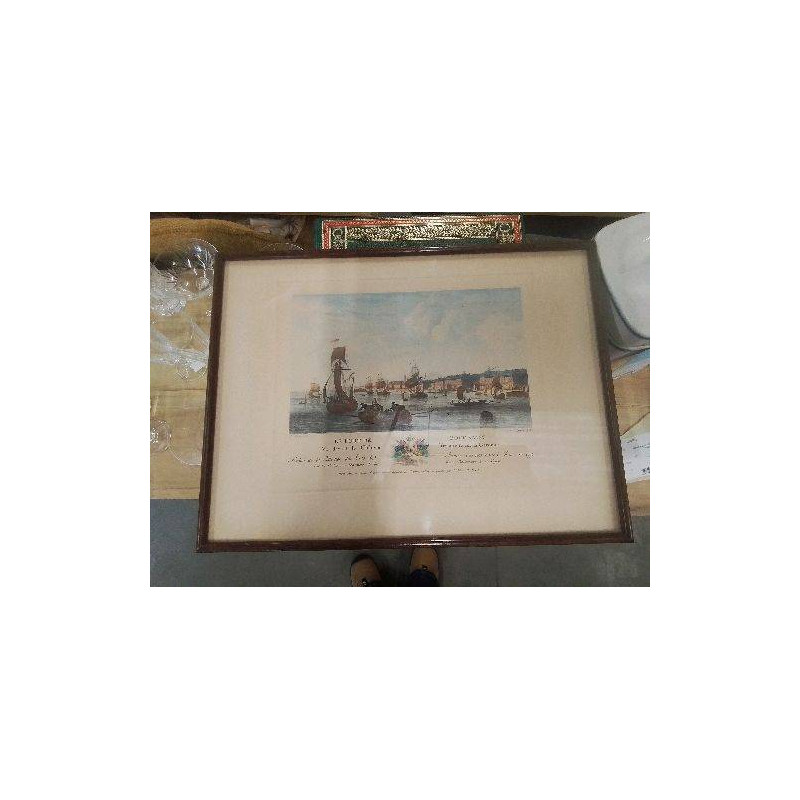 GRAVURE LE PORT DE BORDEAUX ENCADREE