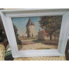 TABLEAU PEINTURE FERME ENCADREMDNT PEINT BLANC 