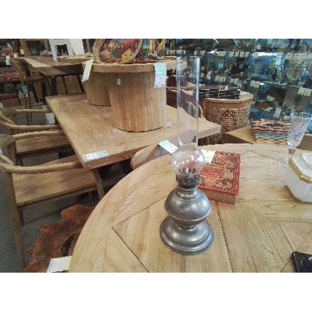 LAMPE A HUILE ETAIN AVEC VERRE