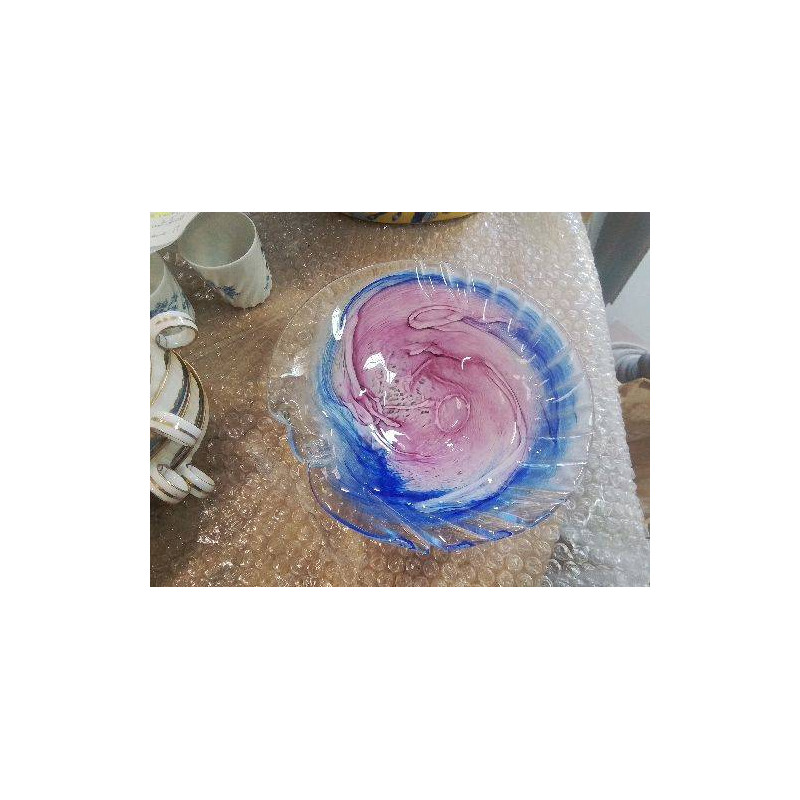 VIDE POCHE ROSE BLEU EN VERRE SOUFFLÉ 