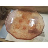 COUPE A FRUITS VINTAGE ART DECO VERRE ROSE OISEAUX
