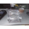 GRAND CENDRIER CARRÉ CRISTAL GRAVÉ FEUILLAGE
