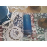 PETIT VASE EN PATE DE VERRE SOUFFLÉ BLEUE VINTAGE