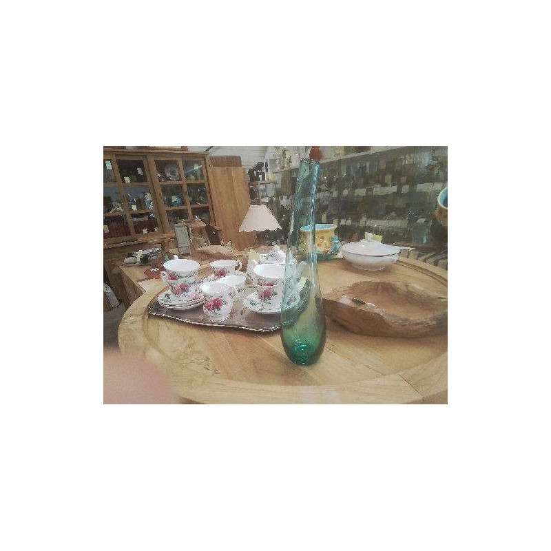 VASE VERRE SOUFFLÉ  VERT BLEU