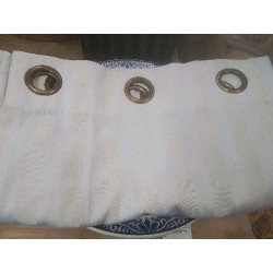 PAIRE DE RIDEAUX RAYE BEIGE...
