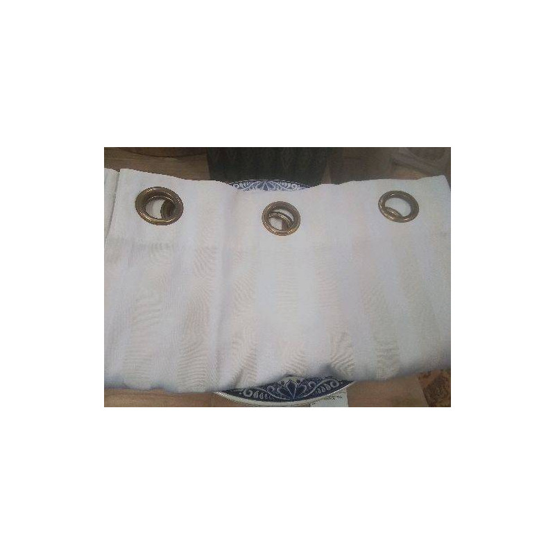 PAIRE DE RIDEAUX RAYE BEIGE ECRU 200X220 CM