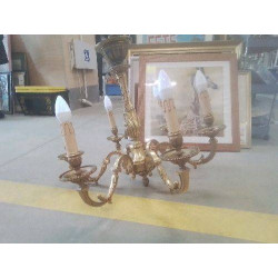 LUSTRE 6 BRANCHES BRONZE