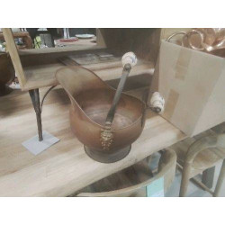 POT CUIVRE 2 ANSES FAIENCE...