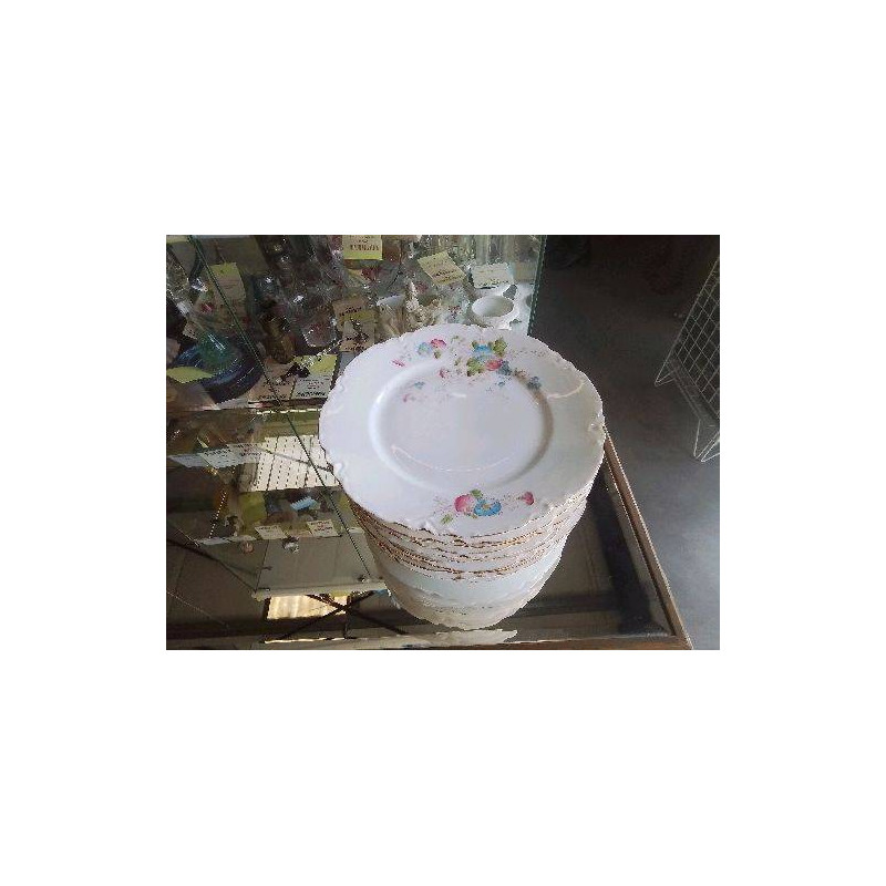 LOT ASSIETTES PORCELAINE FLEURIE HAVILAND