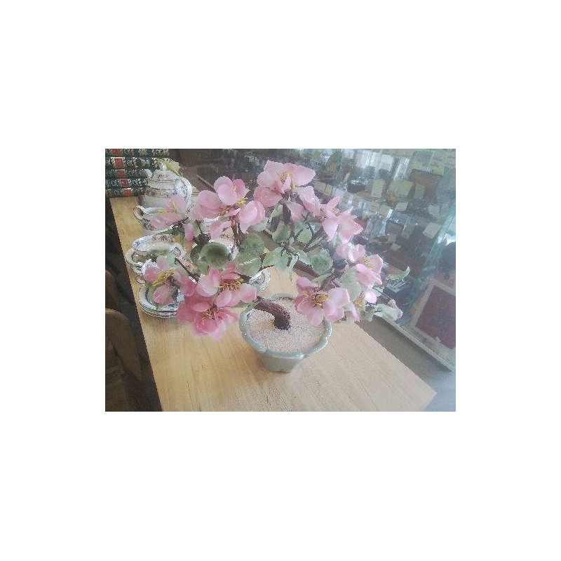 ARBRE FLEURI VERRE FLEURS VERRE ROSE