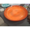 PLAT ROND ORANGE ÉMAILLÉ VINTAGE