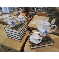 ENS A CAFE PORCELAINE BLEU...