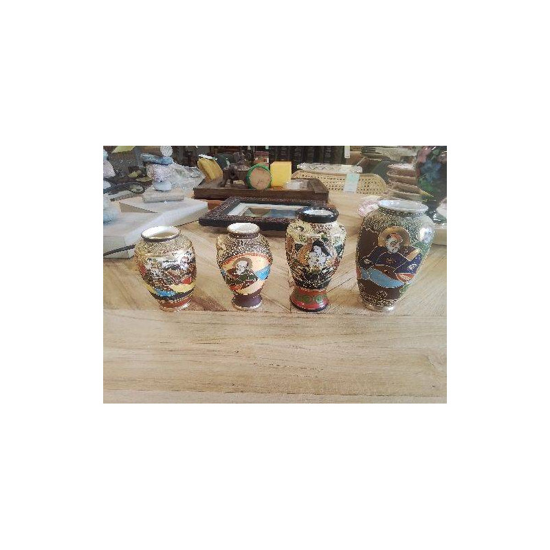 ENS 4 VASES DECOR ASIATIQUE