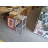 TABOURET PATINÉ GRIS