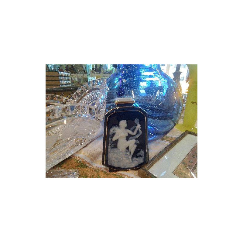 VASE PM BARBOTINE CHAUFRIASSE LIMOGES BLEU BLC
