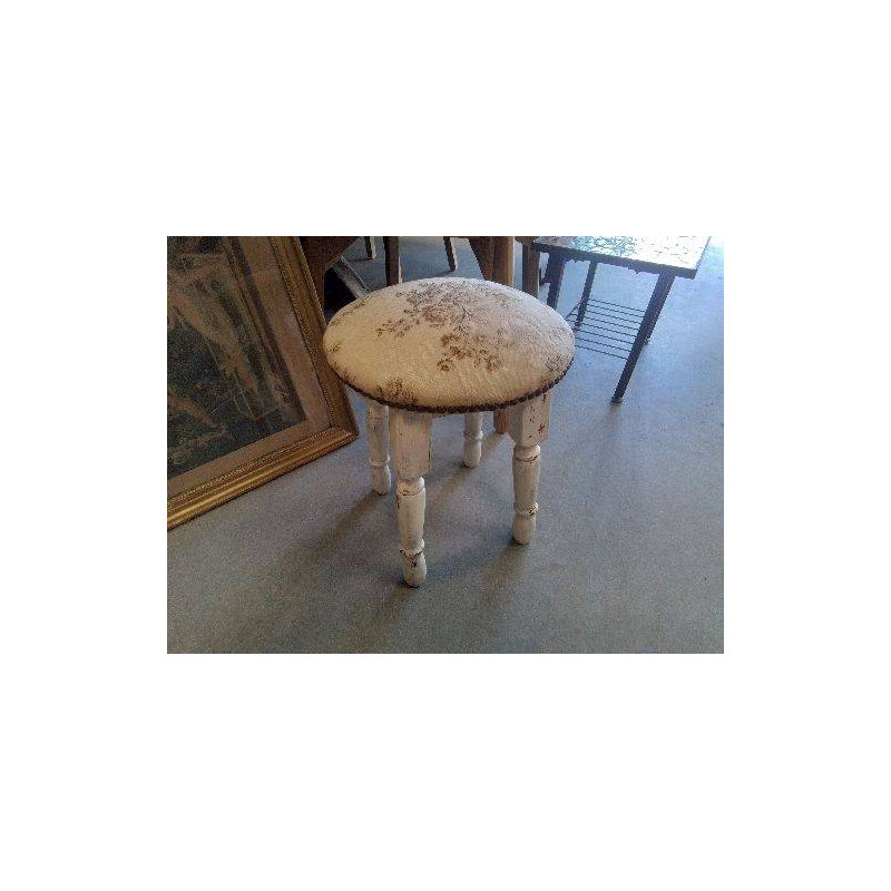 PETIT TABOURET VINTAGE TAPISSÉ 