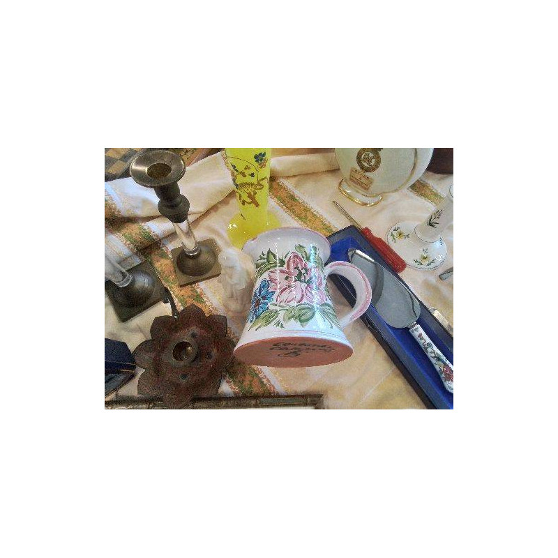 PICHET FAIENCE FAIT MAIN FLEURS