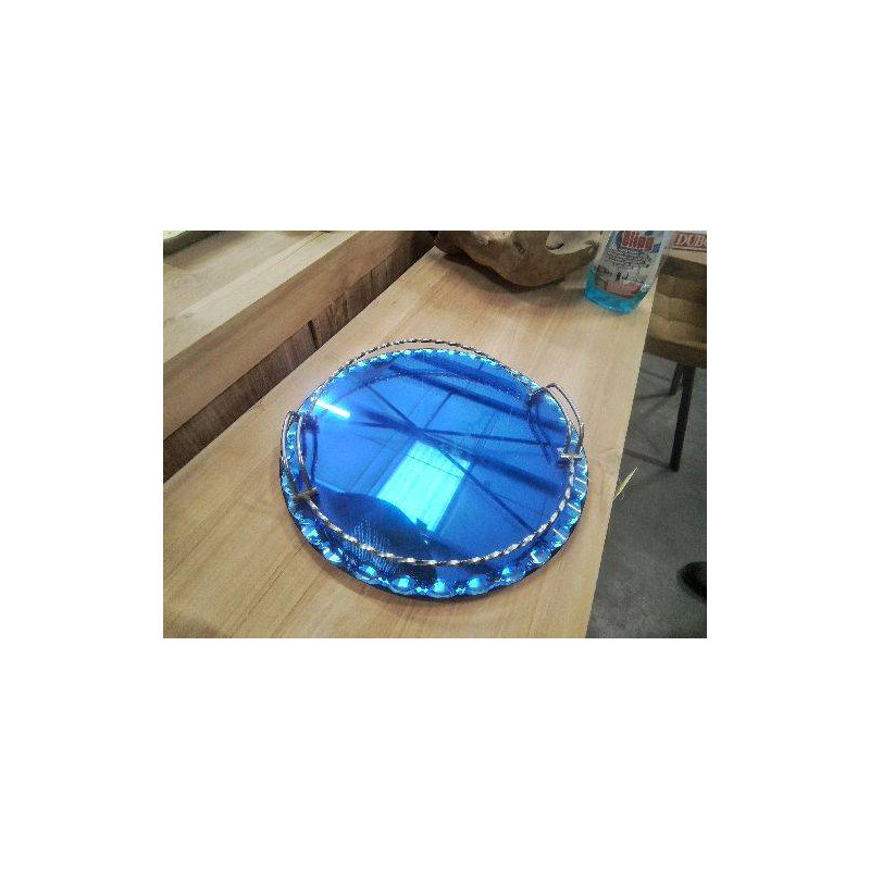 PLATEAU VINTAGE CRISTAL BLEU