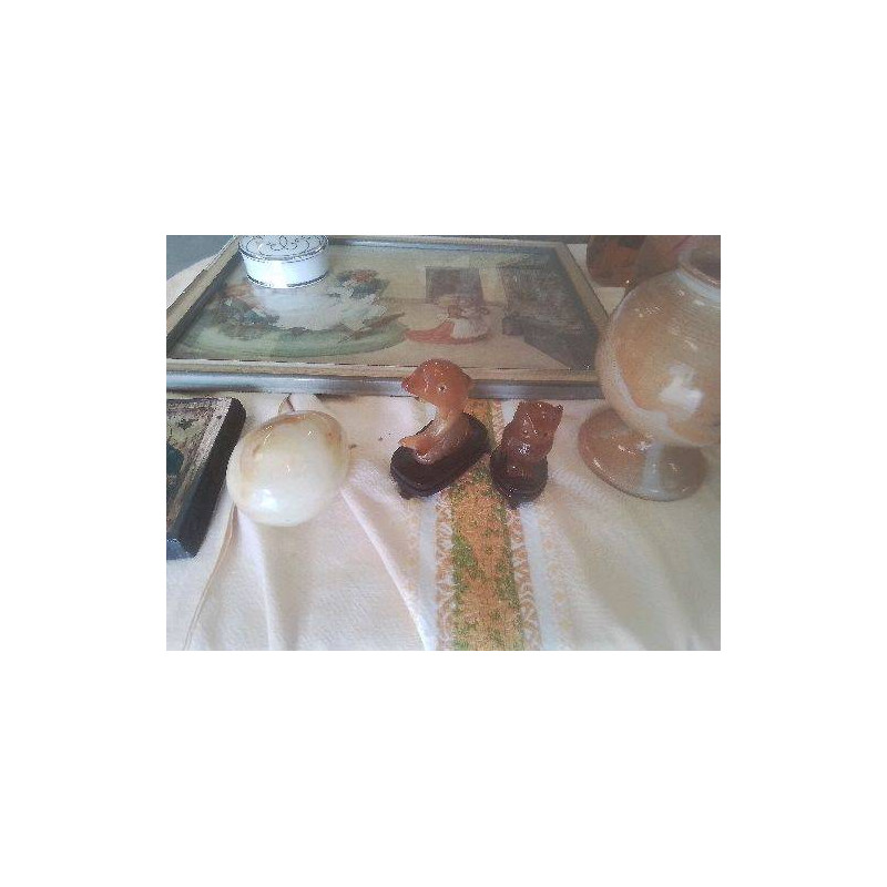 LOT 2 MINIATURES HIBOU DAUPHIN PIERRE