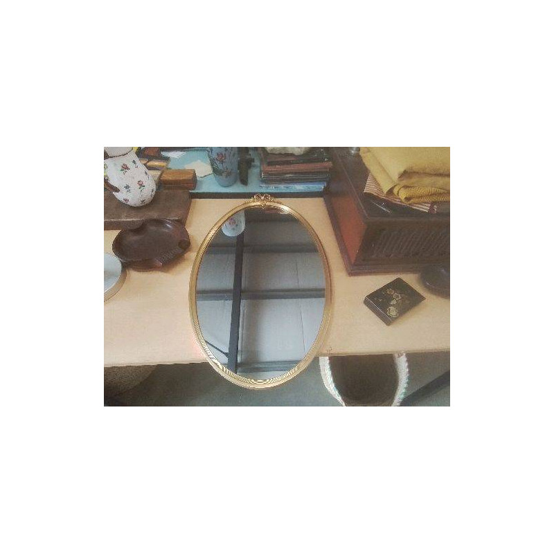 MIROIR OVALE NOEUD DORÉ 