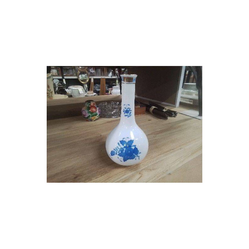SOLIFLORE PORCELAINE BLANC FLEURS BLEUES