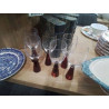 LOT 6 VERRES PIED CONIQUE AMBRÉ 
