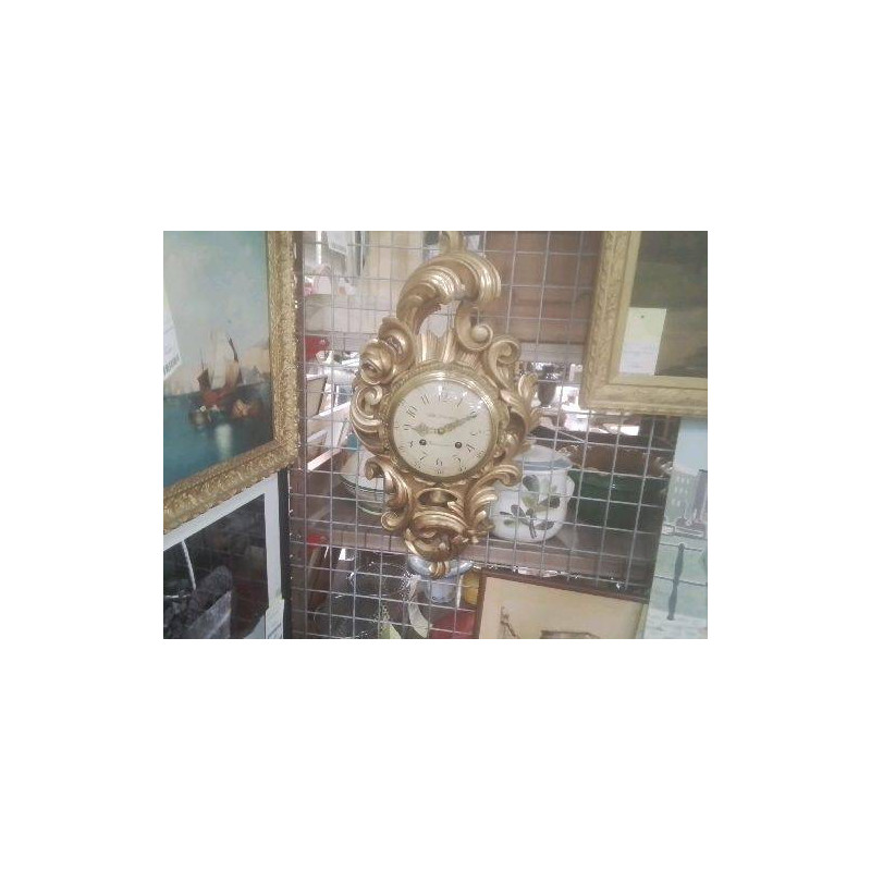 PENDULE MURALE SUEDOISE VINTAGE EN L ETAT CLE A1