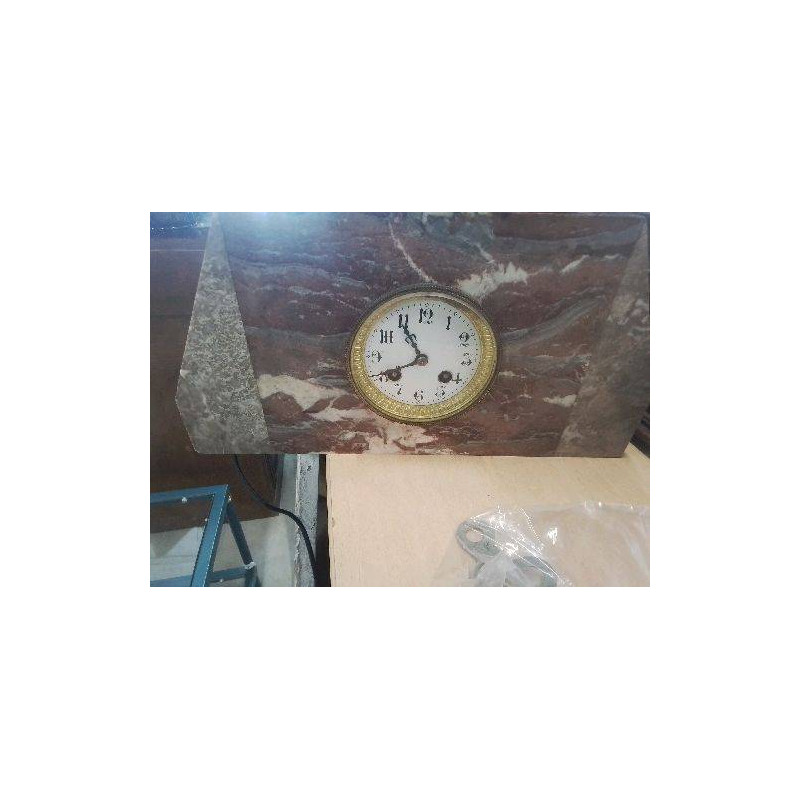 HORLOGE A BALANCIER MARBRE ANNEES 30 FONCTIONNE CLE BB